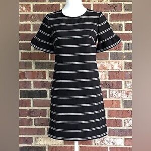 Loft Black and White Striped Dress (Size 2)
